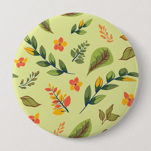 Flower Design Series 3 4 Inch Round Button (Front)