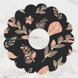 Flower Design Series Wine Glass Tag