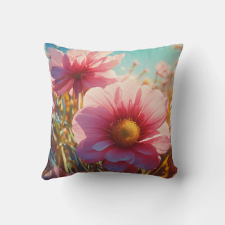 Flower design throw pillows