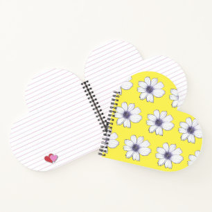Flower design yellow notebook