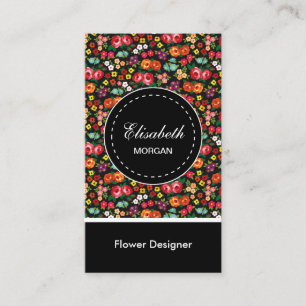 Flower Designer Colourful Floral Pattern Business Card