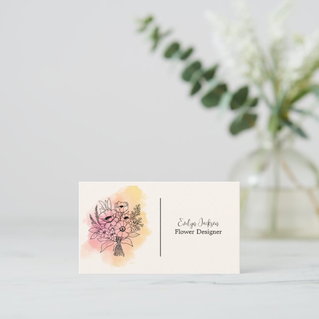 Flower Designer/Flower Shop/Florist Business Card (Standing Front)