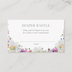 Flower Diaper Raffle Insert Enclosure Card