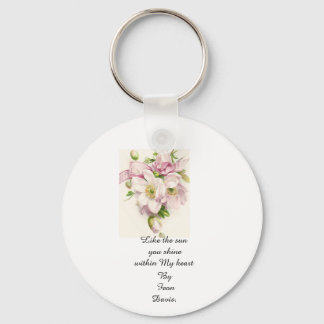 Flower digital image keychain