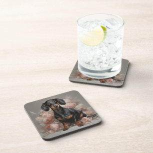 Flower Dog Breed Portraits 2 Coaster