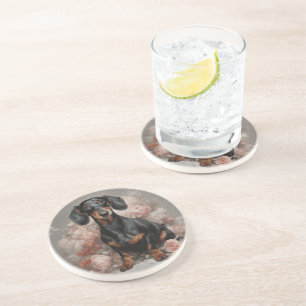 Flower Dog Breed Portraits 2 Coaster