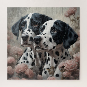Flower Dog Breed Portraits 4 Jigsaw Puzzle