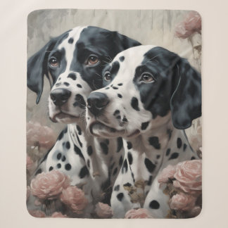 Flower Dog Breed Portraits 4 Sherpa Blanket