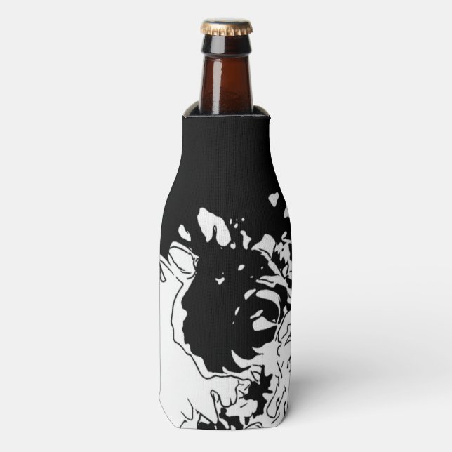 Flower Doodle Bottle Cooler (Bottle Front)