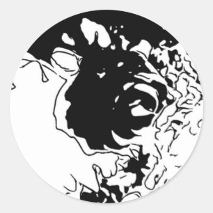 Flower Doodle Classic Round Sticker
