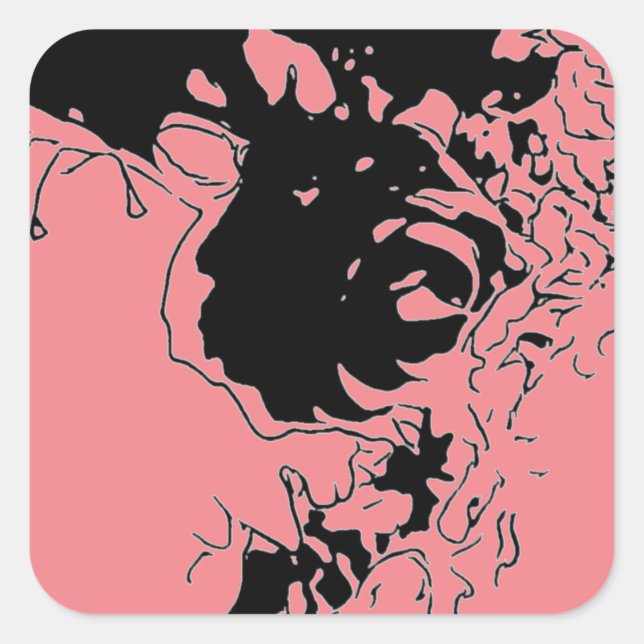 Flower Doodle Square Sticker (Front)