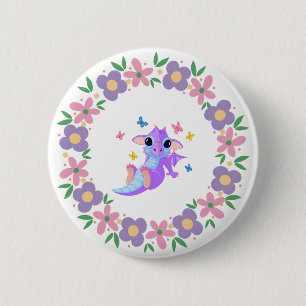 Flower Dragon Button