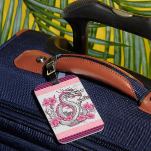 Flower Dragon Luggage Tag
