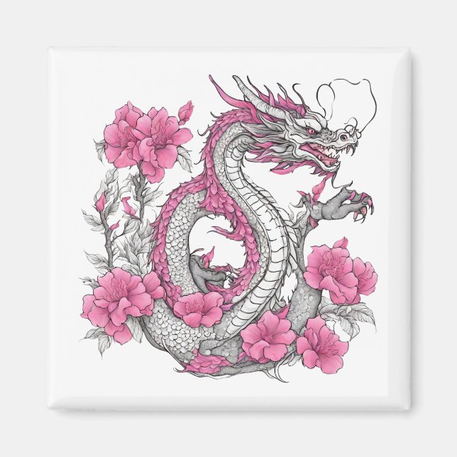 Flower Dragon Magnet (Front)