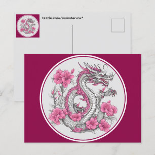 Flower Dragon Postcard