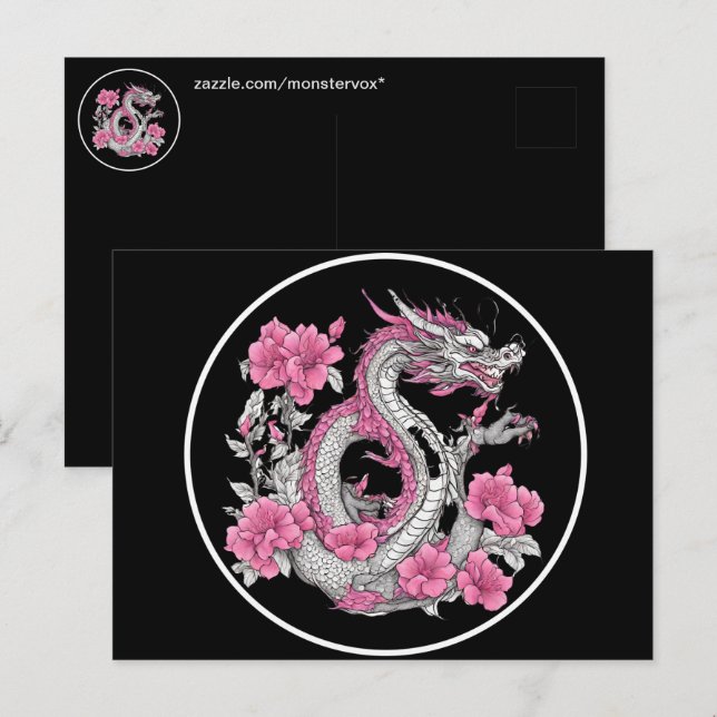 Flower Dragon Postcard (Front/Back)