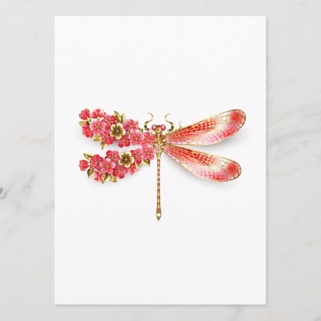 Flower dragonfly with jewellery sakura advice card (Front)