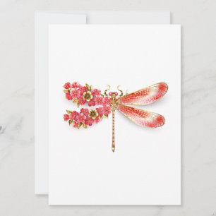 Flower dragonfly with jewellery sakura advice card