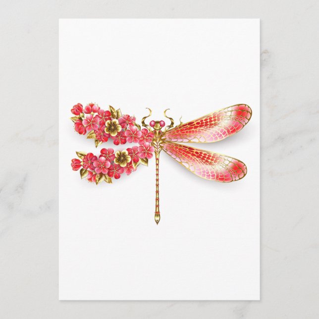 Flower dragonfly with jewellery sakura advice card (Front)