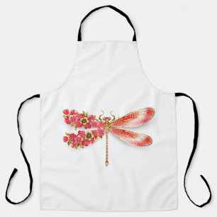 Flower dragonfly with jewellery sakura apron
