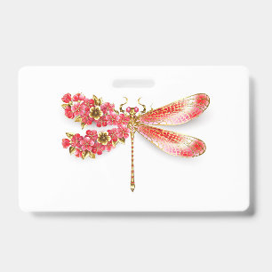 Flower dragonfly with jewellery sakura badge