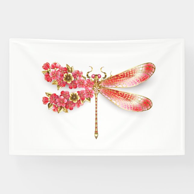 Flower dragonfly with jewellery sakura banner (Horizontal)