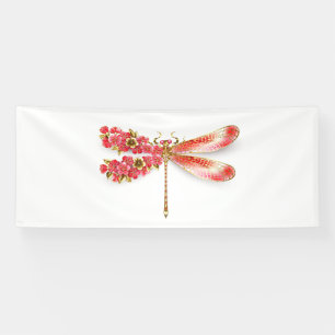 Flower dragonfly with jewellery sakura banner