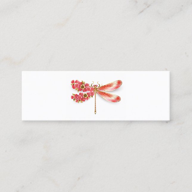 Flower dragonfly with jewellery sakura calling card (Front)