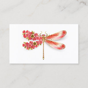 Flower dragonfly with jewellery sakura calling card