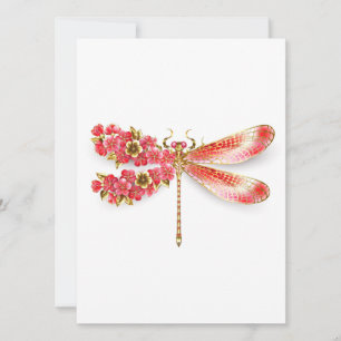Flower dragonfly with jewellery sakura card