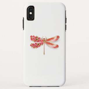 Flower dragonfly with jewellery sakura iPhone XS max case