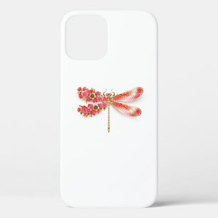 Flower dragonfly with jewellery sakura iPhone 12 case