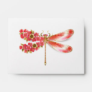 Flower dragonfly with jewellery sakura envelope