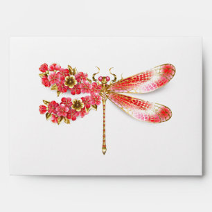 Flower dragonfly with jewellery sakura envelope