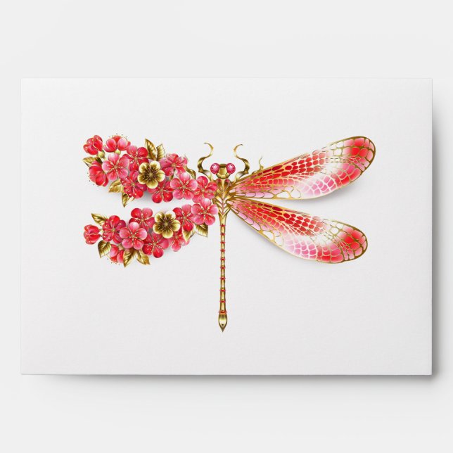 Flower dragonfly with jewellery sakura envelope (Front)