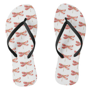 Flower dragonfly with jewellery sakura flip flops