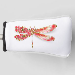 Flower dragonfly with jewellery sakura golf head cover