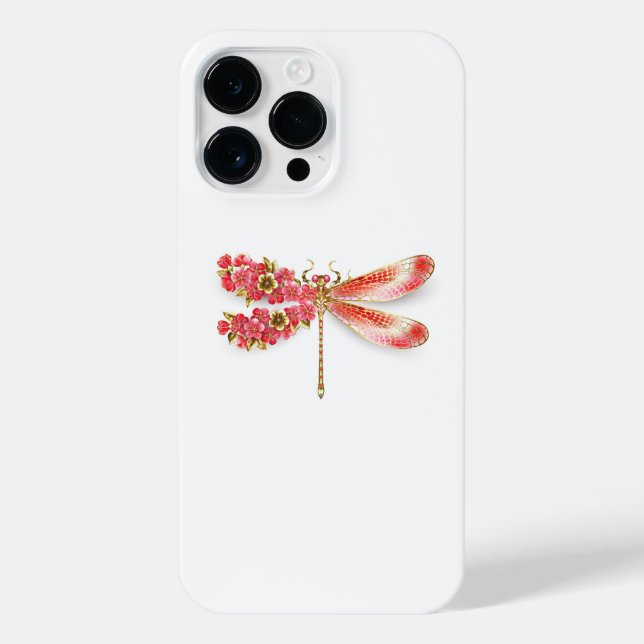 Flower dragonfly with jewellery sakura iPhone case (Back)