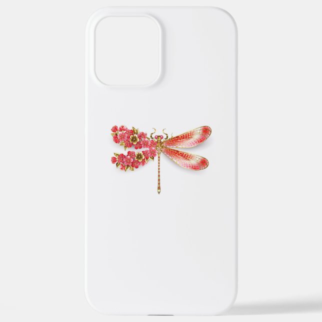 Flower dragonfly with jewellery sakura iPhone case (Back)