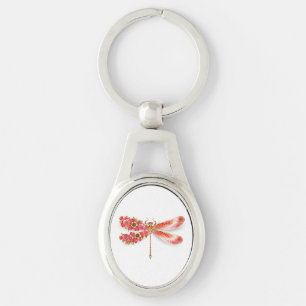 Flower dragonfly with jewellery sakura keychain