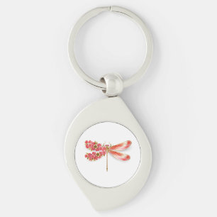 Flower dragonfly with jewellery sakura keychain