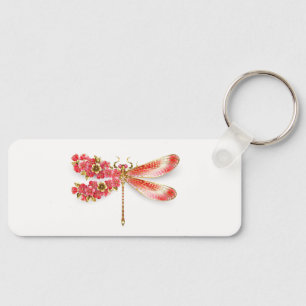 Flower dragonfly with jewellery sakura keychain