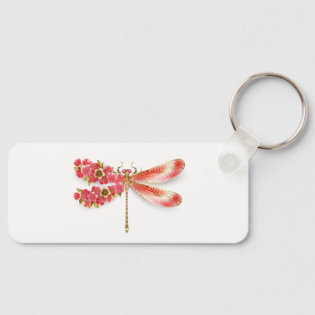 Flower dragonfly with jewellery sakura keychain (Front)