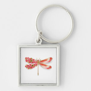 Flower dragonfly with jewellery sakura keychain