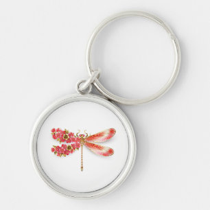 Flower dragonfly with jewellery sakura keychain