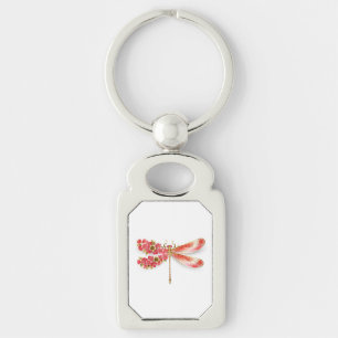 Flower dragonfly with jewellery sakura keychain