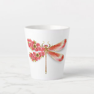 Flower dragonfly with jewellery sakura latte mug