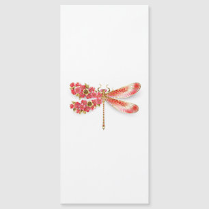Flower dragonfly with jewellery sakura magnetic invitation