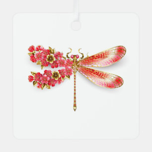 Flower dragonfly with jewellery sakura metal ornament