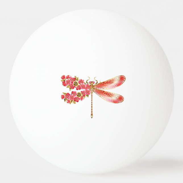 Flower dragonfly with jewellery sakura ping pong ball (Front)